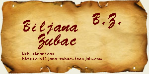 Biljana Zubac vizit kartica